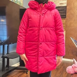 Hot Pink Long Puffer Jacket